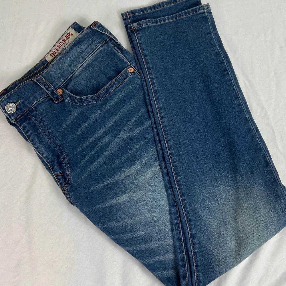 True Religion Rocco Relaxed Skinny Jeans Mens Size 38 Faded Wash‎ Denim $164